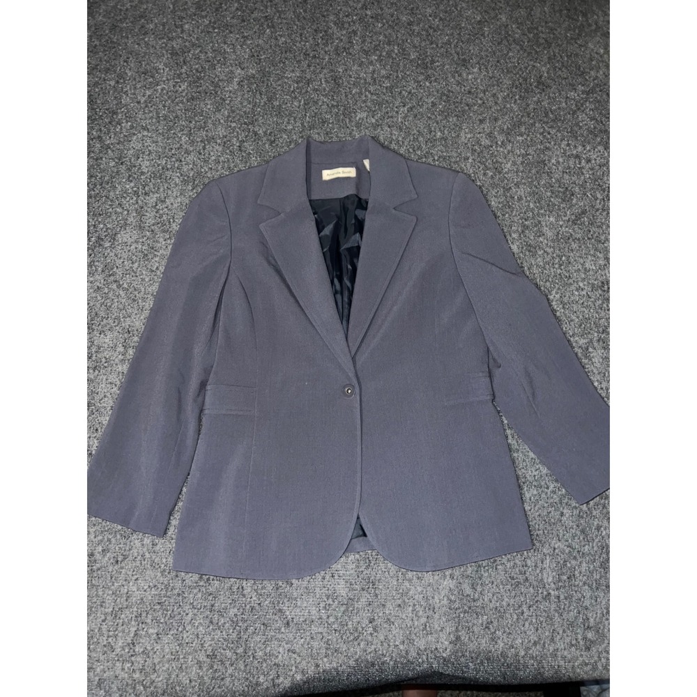 Amanda Smith Womens Gray Single Button Tailored Blazer Jacket Size 6